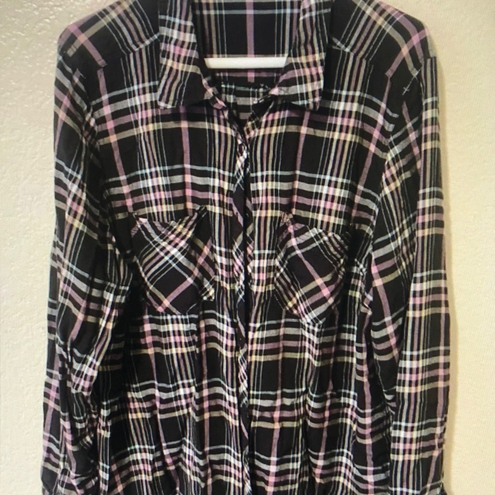 Plaid Button-Up Shirt